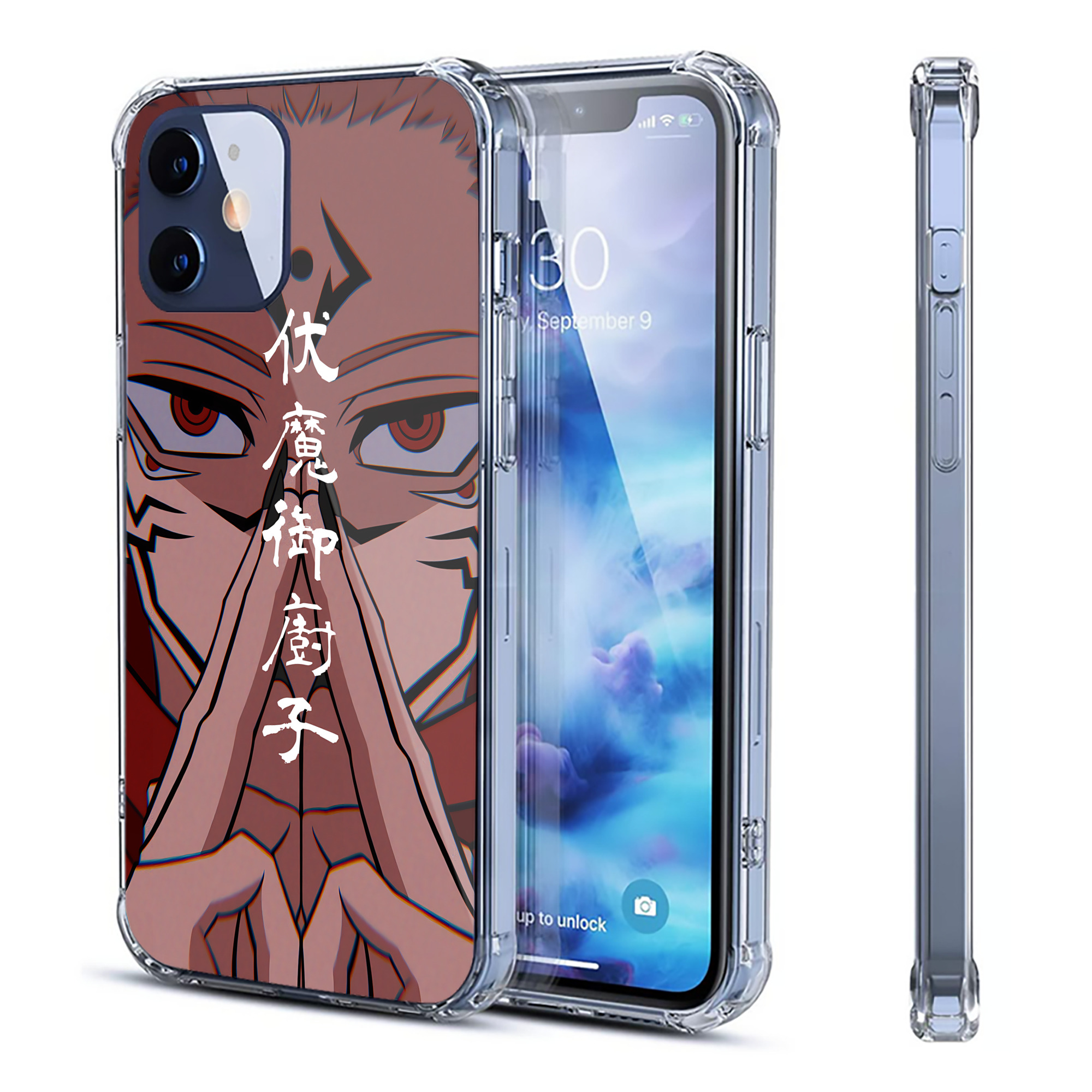 （画像用） 呪術廻戦 Jujutsu Kaisen 【iPhone 12シリーズ対応】透明スマホケース（クリアソフトケース）